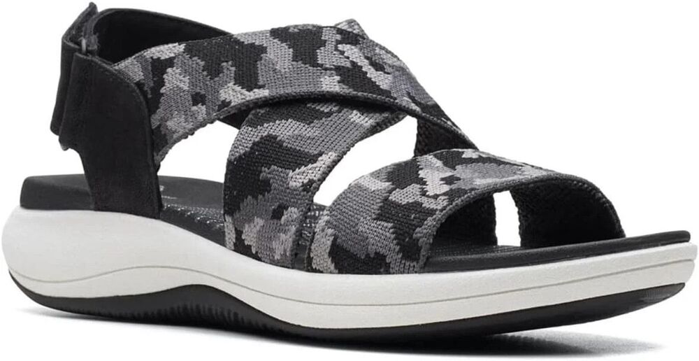 Clarks Mira Lily Women's Black Camo Adj Comfort Sport Sandal  US 8.5 W  Gorpcore
